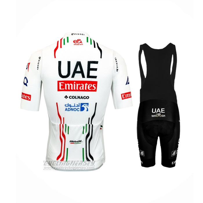 2024 Cycling Jersey UAE White Short Sleeve And Bib Short